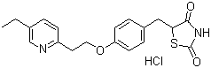 盐酸吡格列酮, 5-{4-[2-(5-乙基-2-吡啶)-乙氧基]-苯基}-2,4-噻唑烷二酮盐酸盐, CAS #: 112529-15-4