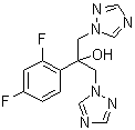 氟康唑, 2-(2,4-二氟苯基)-1,3-双(1H-1,2,4-三唑-1-基)-2-丙醇, CAS #: 86386-73-4