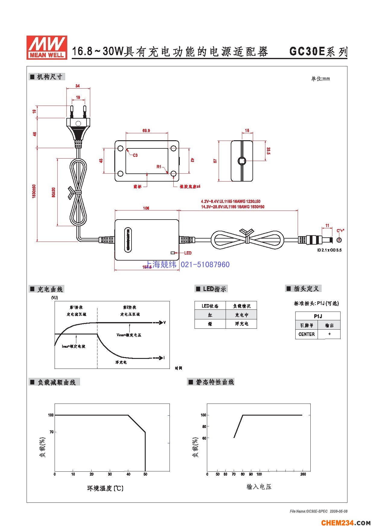 上海兢纬供应专用电源电源系列GC30E详细规格书