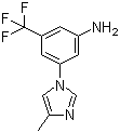3-(4-甲基-1H-咪唑-1-基)-5-(三氟甲基)苯胺, CAS #: 641571-11-1