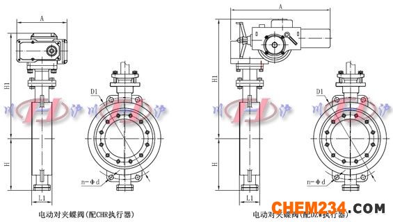 电动对夹蝶阀外形尺寸
