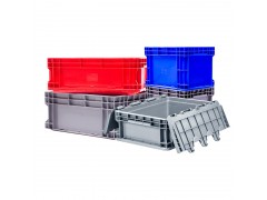 600-280标准EU物流箱 五金零件塑料箱 带盖周转箱图5