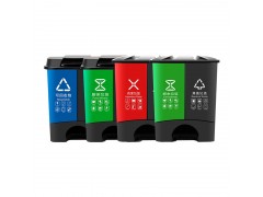 小型环卫垃圾桶 40L分类双桶垃圾桶 脚踏式垃圾桶图5