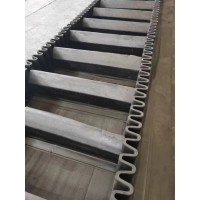 大倾角波状挡边输送带   橡胶裙边隔板带